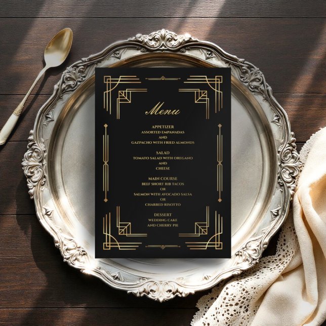 Art Deco Luxury Modern Wedding Menu (Creator Uploaded)