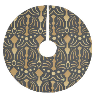 Art Deco Luxury: Vintage Japanese Elegance Brushed Polyester Tree Skirt