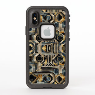 Art-deco marble Black and gold Jazzy Geometric 