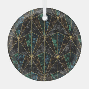 Art Deco Marble: Malachite Luxury Glass Tree Decoration