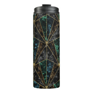 Art Deco Marble: Malachite Luxury Thermal Tumbler