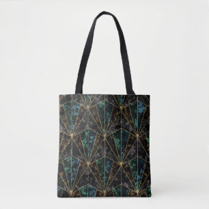 Art Deco Marble: Malachite Luxury Tote Bag