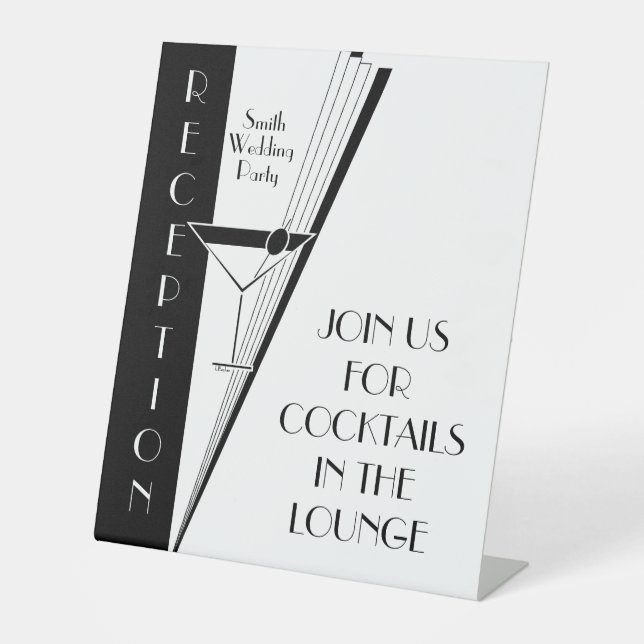 Art Deco Martini Pedestal Sign (Front)