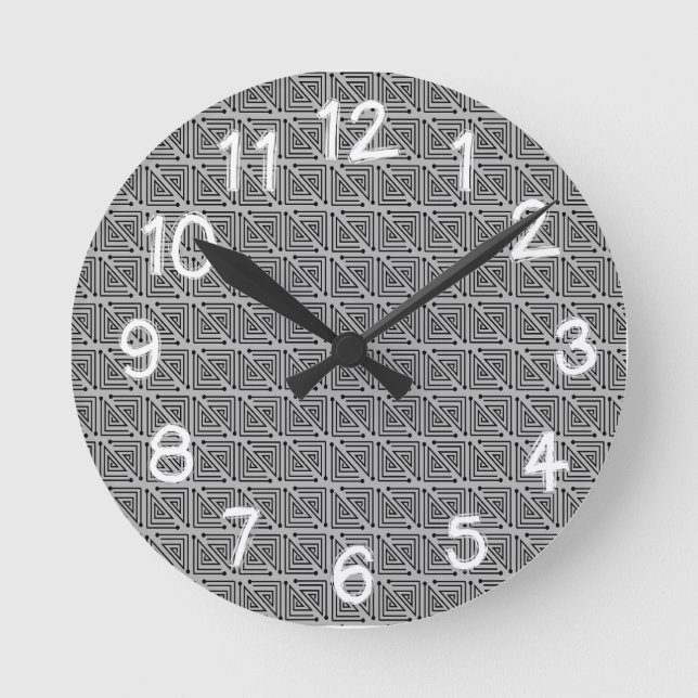 Art Deco Mazes Round Clock (Front)