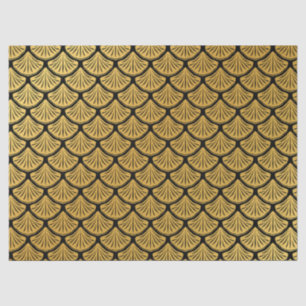 Art Deco Mermaid Scales - Black & Gold Tissue Paper