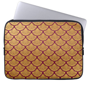 Art Deco Mermaid Scales - Magenta Laptop Sleeve