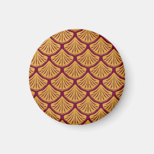 Art Deco Mermaid Scales - Magenta Magnet