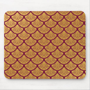 Art Deco Mermaid Scales - Magenta Mouse Mat