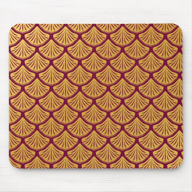 Art Deco Mermaid Scales - Magenta Mouse Mat (Front)