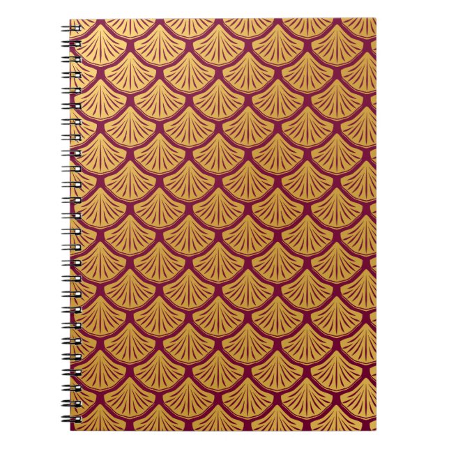 Art Deco Mermaid Scales - Magenta Notebook (Front)