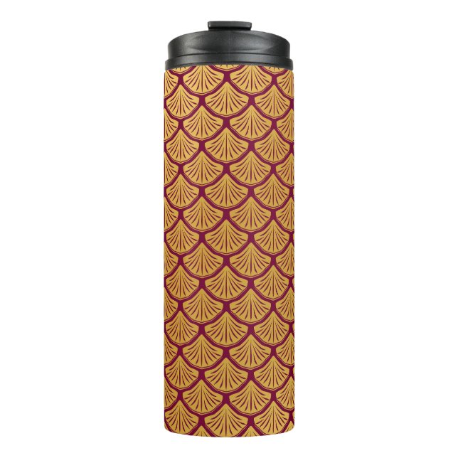 Art Deco Mermaid Scales - Magenta Thermal Tumbler (Front)