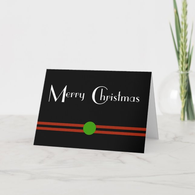 Art Deco Merry Christmas Custom Holiday Card (Front)