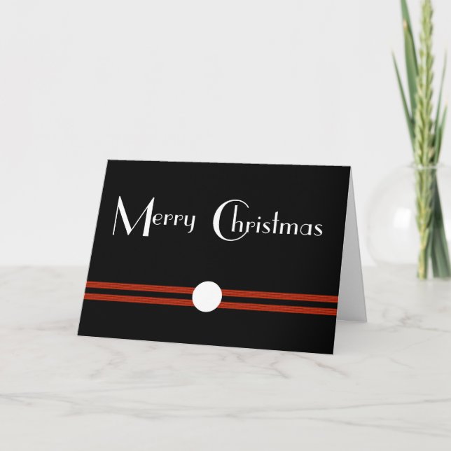 Art Deco Merry Christmas Custom Holiday Card (Front)