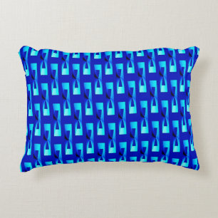 Art Deco Metallic Geometric - Cobalt Blue Decorative Cushion