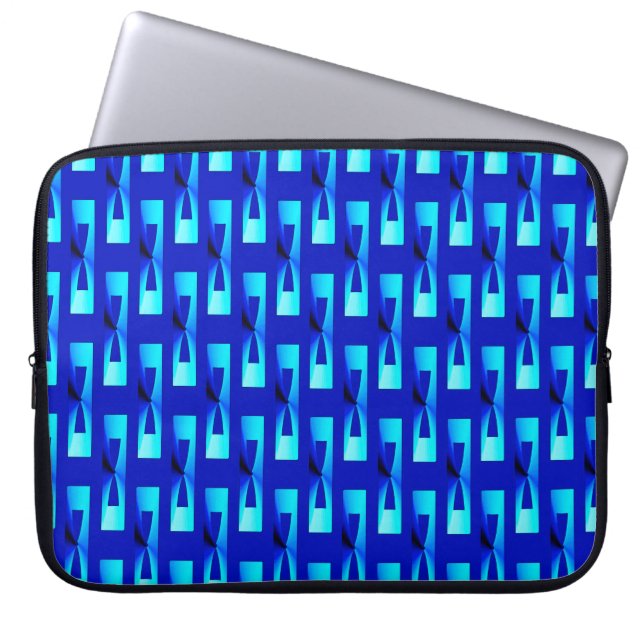 Art Deco Metallic Geometric - Cobalt Blue Laptop Sleeve (Front)
