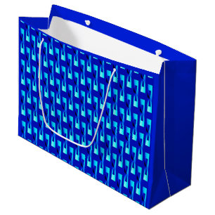 Art Deco Metallic Geometric - Cobalt Blue Large Gift Bag