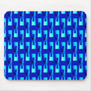 Art Deco Metallic Geometric - Cobalt Blue Mouse Mat