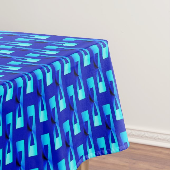 Art Deco Metallic Geometric - Cobalt Blue Tablecloth (In Situ)