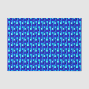 Art Deco Metallic Geometric - Cobalt Blue Tissue Paper