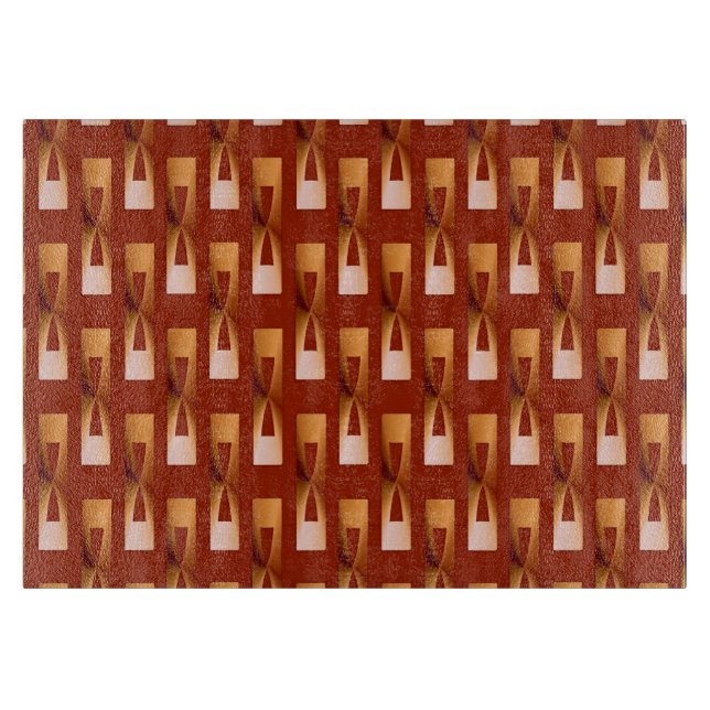 Art Deco Metallic Geometric - Copper and Rust Cutting Board (Front)