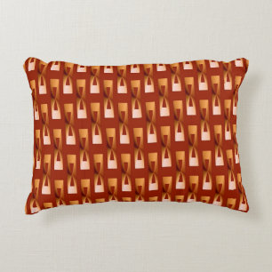 Art Deco Metallic Geometric - Copper and Rust Decorative Cushion