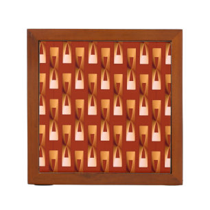 Art Deco Metallic Geometric - Copper and Rust Desk Organiser