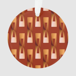 Art Deco Metallic Geometric - Copper and Rust Ornament