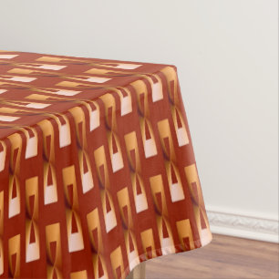 Art Deco Metallic Geometric - Copper and Rust Tablecloth