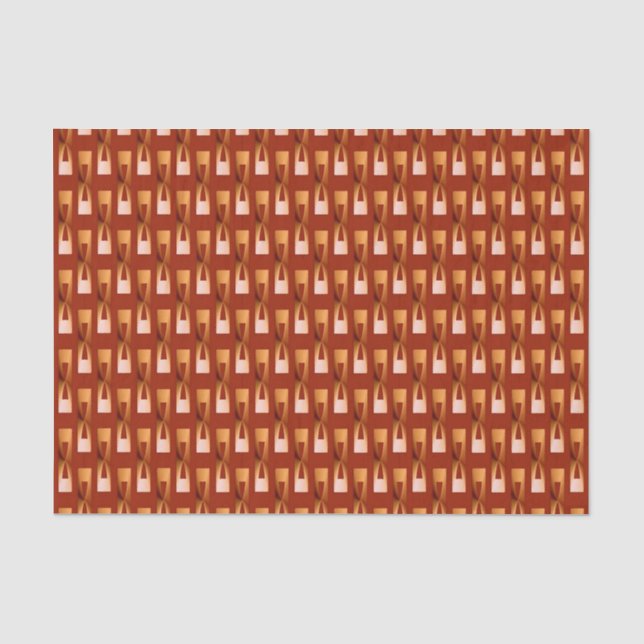 Art Deco Metallic Geometric - Copper and Rust Tissue Paper (Front)