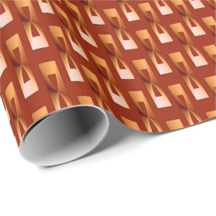 Art Deco Metallic Geometric - Copper and Rust Wrapping Paper