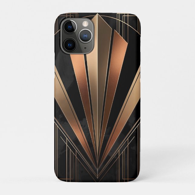Art Deco Metallic Geometric Elegance Case-Mate iPhone Case (Back)