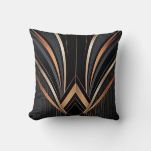 Art Deco Metallic Geometric Elegance Cushion
