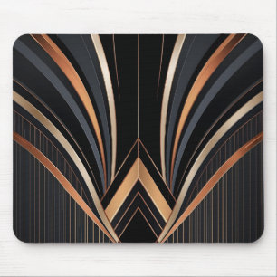 Art Deco Metallic Geometric Elegance Mouse Mat