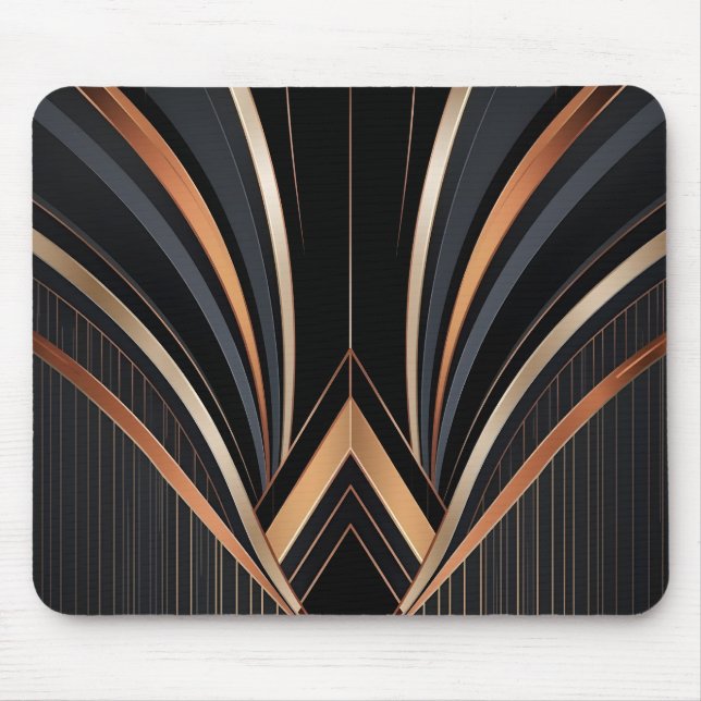 Art Deco Metallic Geometric Elegance Mouse Mat (Front)