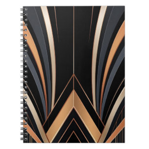 Art Deco Metallic Geometric Elegance Notebook