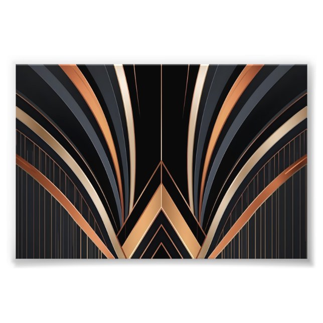 Art Deco Metallic Geometric Elegance Photo Print (Front)