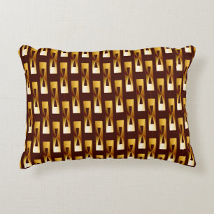 Art Deco Metallic Geometric - Gold and Chocolate Decorative Cushion