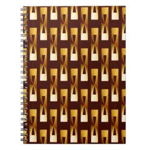 Art Deco Metallic Geometric - Gold and Chocolate Notebook