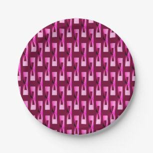 Art Deco Metallic Geometric - Orchid and Purple Paper Plate