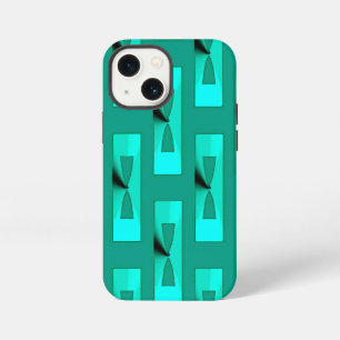 Art Deco Metallic Geometric - Peacock and Teal iPhone 13 Mini Case