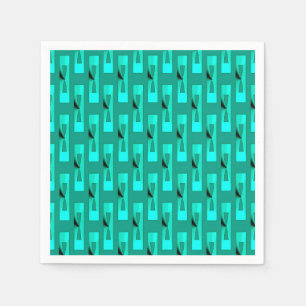 Art Deco Metallic Geometric - Peacock and Teal Napkin