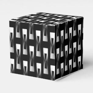 Art Deco Metallic Geometric - Silver and Black Favour Box