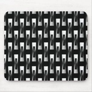 Art Deco Metallic Geometric - Silver and Black Mouse Mat