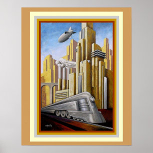 Art Deco Metropolis Theme Poster 16 x 20