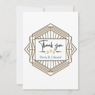 Art Deco Minimalist Wedding Thank You Card
