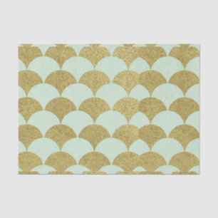 art deco,mint,gold,pattern,scallop,trendy,vintage, tissue paper