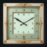 Art Deco Mint Square Wall Clock<br><div class="desc">Great clock design. You will love it like others. Be free to use this design for other product you like or to customise and add your text. Follow me for more. Thank you. Have a nice day.</div>