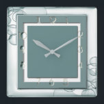 Art Deco Mint Square Wall Clock<br><div class="desc">Great clock design. You will love it like others. Be free to use this design for other product you like or to customise and add your text. Follow me for more. Thank you. Have a nice day.</div>