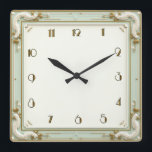 Art DEco Mint Square Wall Clock<br><div class="desc">Great clock design. You will love it like others. Be free to use this design for other product you like or to customise and add your text. Follow me for more. Thank you. Have a nice day.</div>