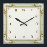 Art DEco Mint Square Wall Clock<br><div class="desc">Great clock design. You will love it like others. Be free to use this design for other product you like or to customise and add your text. Follow me for more. Thank you. Have a nice day.</div>